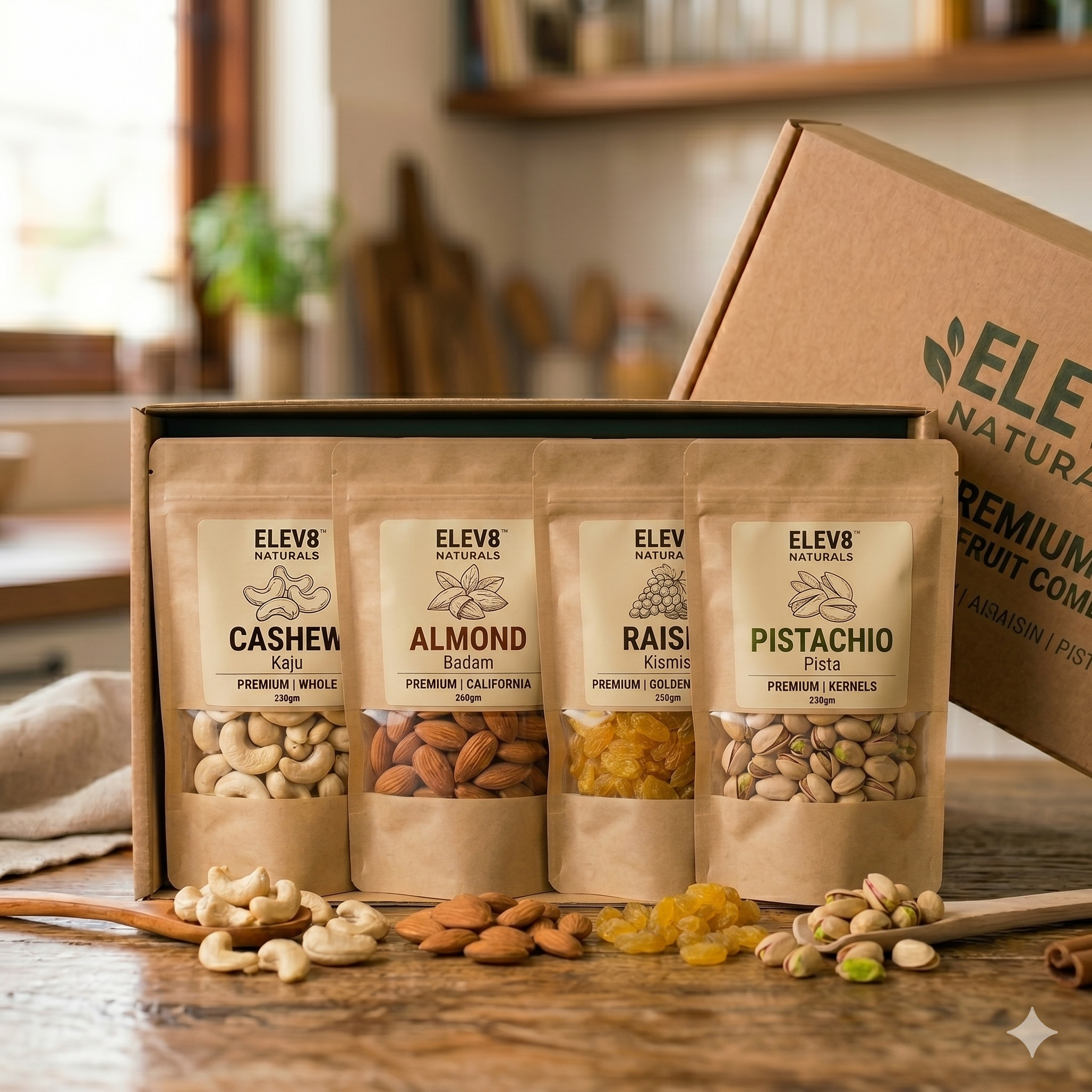 Dry Fruits Combo – Cashew, Almond, Raisins & Pistachios | 500g Each