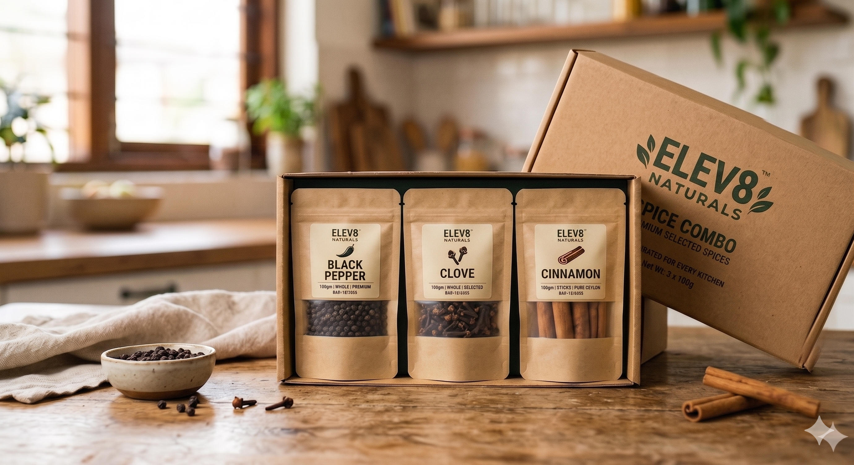 Spice Combo – Black Pepper, Clove & Cinnamon | 50g Each