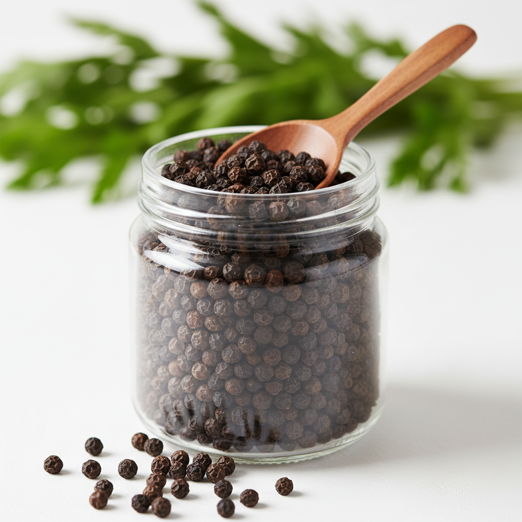 Black Pepper Glass Jar