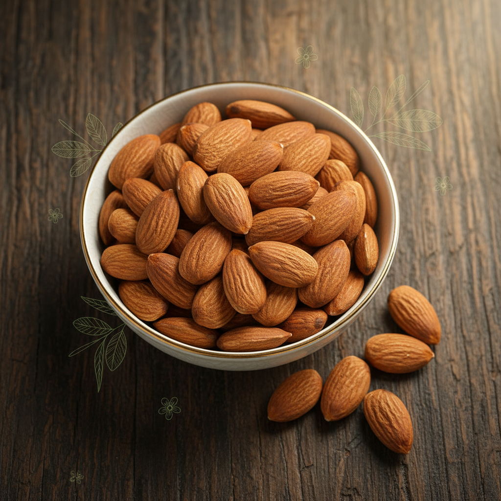 Premium Almonds in Bowl